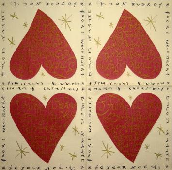 214 Herz / Herzen - 4-lagig - Paper Design - Taschentuch
